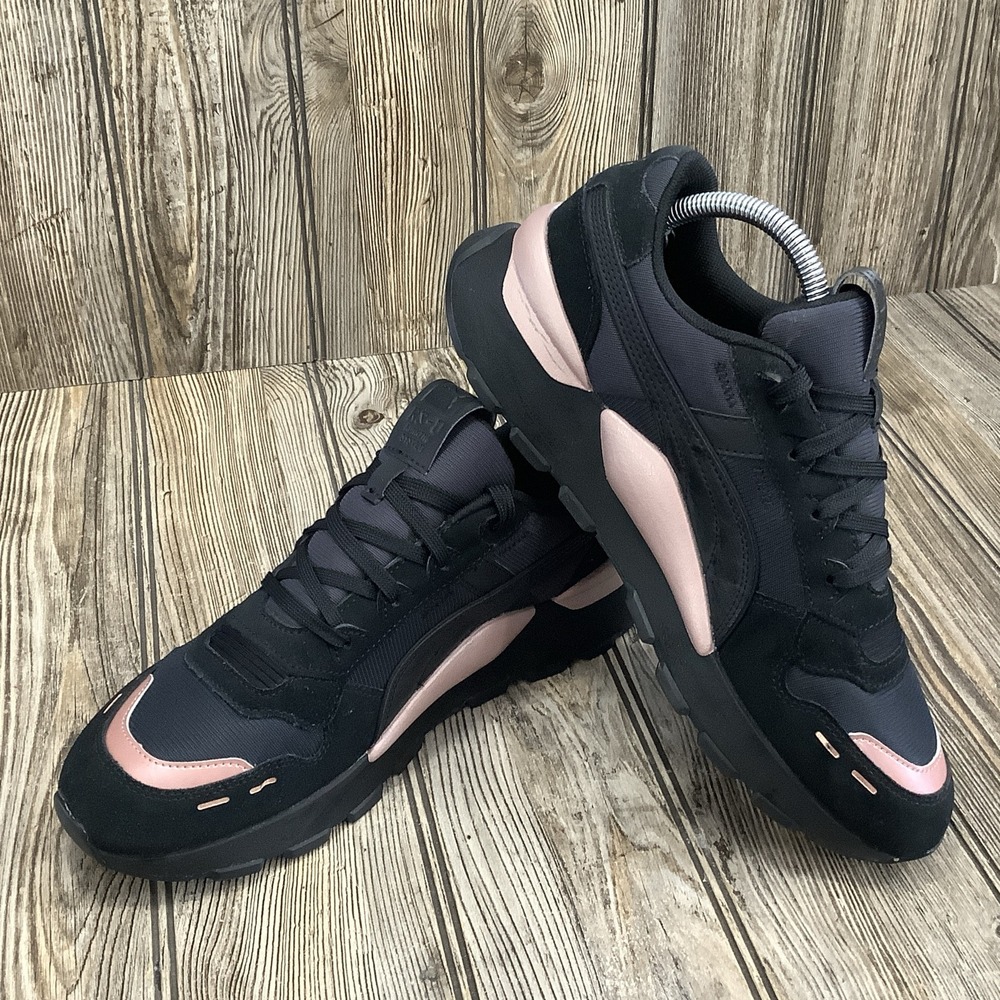 PUMA RS 2.0 Mono Metal Sneakers CD4 Black/Rose Gold 374670-02 Womens Size 10